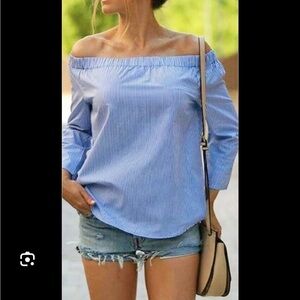 Zara off shoulder striped top
